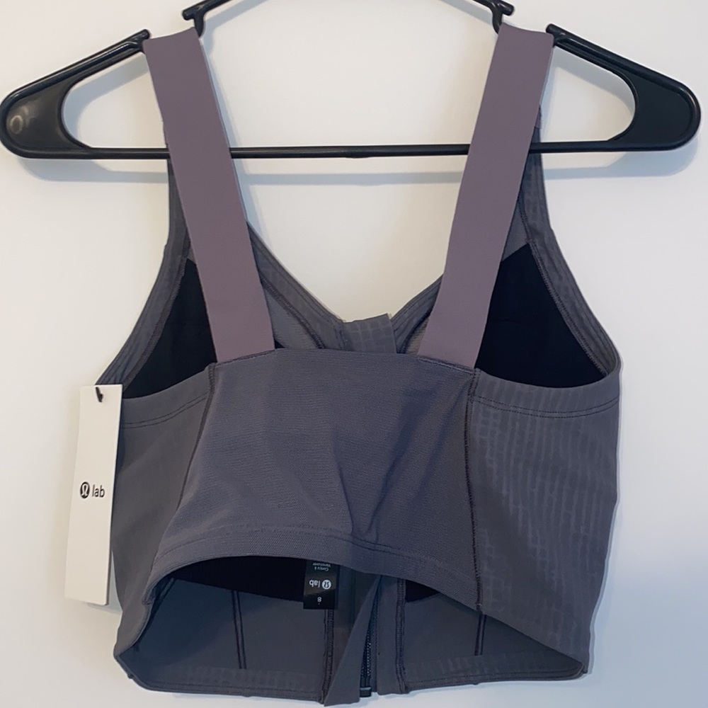 NWT LULULEMON LAB ZIP FRONT BRA 💫 GREY 8 - Picture 3 of 3